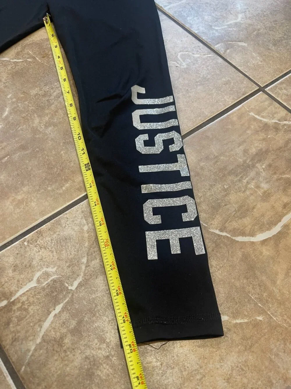 Justice Girls Size 8 Plaid Shirt & Glitter Logo Leggings Outfit Set